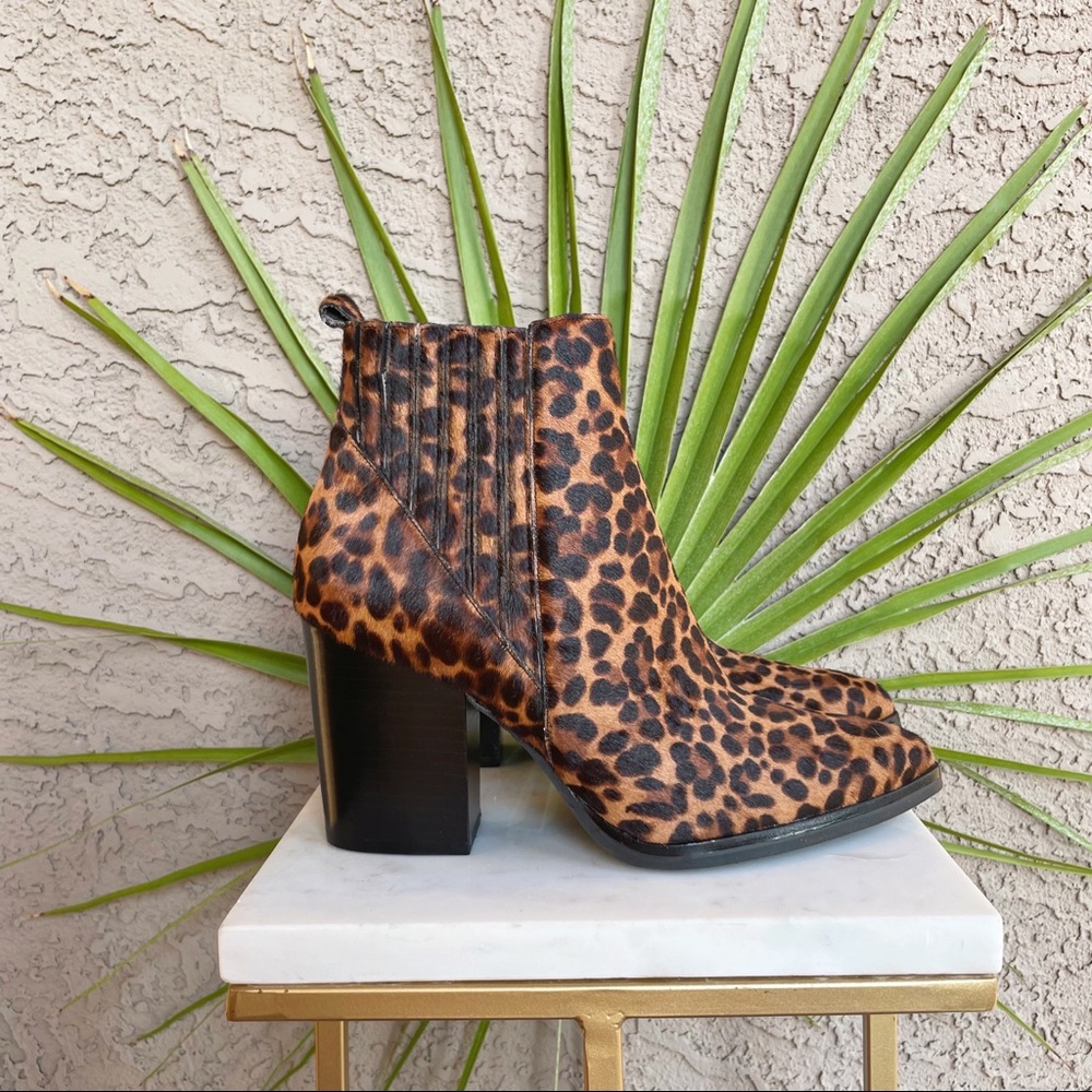 MARC FISHER NWOT Leopard Calf Hair Ankle Boots - Picture 12 of 15